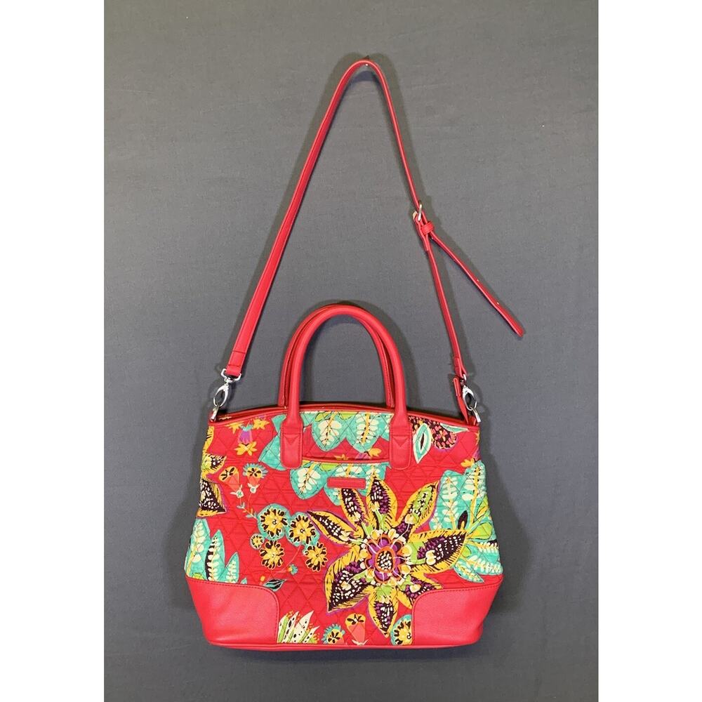 Vera Bradley Pink Floral Crossbody Bag Purse Handbag With Shoulder Strap Tote